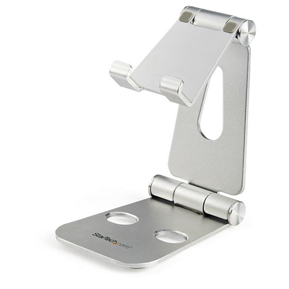 Multi Angle Foldable Aluminum Adjustable Smartphone & Tablet Stand - Silver Multi Angle Foldable Aluminum Adjustable Smartphone & Tablet Stand - Silver